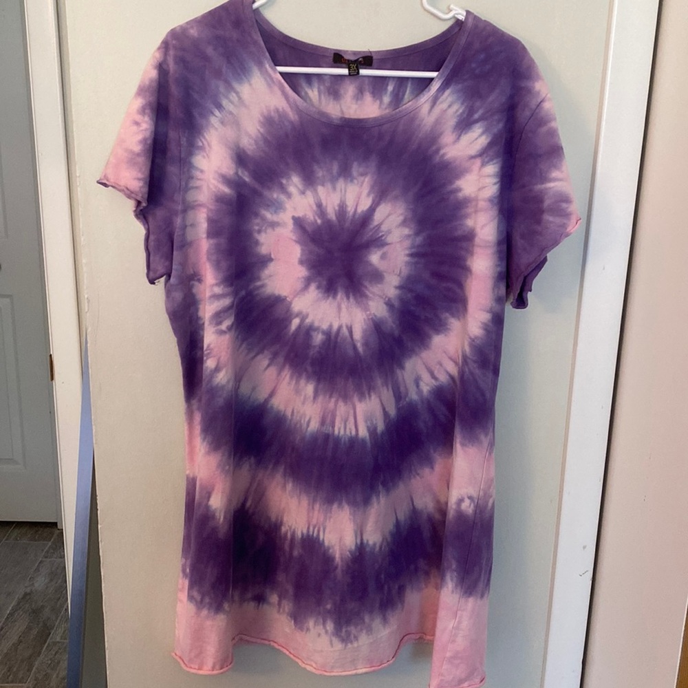 Pink and Purple Tie-dye Mini Dress